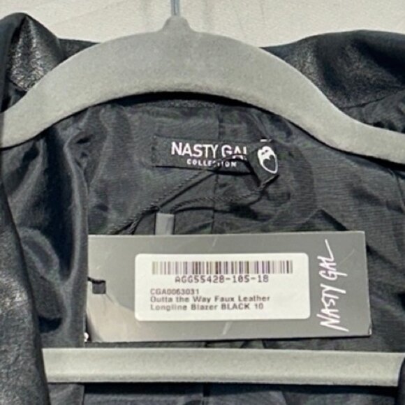Share BRAND NEW Black Faux Leather Jacket - NASTY GAL - Outta The Way - Picture 3 of 6